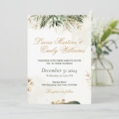 Invitation Eucalyptus à l'aquarelle verdure or Neustra Boda (Debout devant)