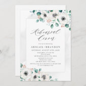 Invitation Eucalyptus anemone dîner de répétition florale inv (Devant / Derrière)