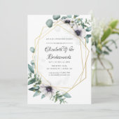 Invitation Eucalyptus Anemone Géométrique Bridesservantes Déj (Debout devant)