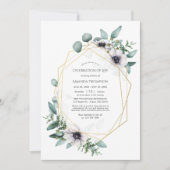 Invitation Eucalyptus Anémonique Célébration géométrique de l (Devant)