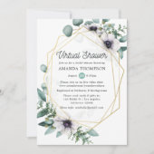 Invitation Eucalyptus Anémonique Fête des mariées virtuelle g (Devant)