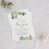 Invitation Eucalyptus Aquarelle Bébé Garçon Sprinkel