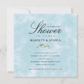Invitation Eucalyptus Aquarelle Couples Douche (Dos)