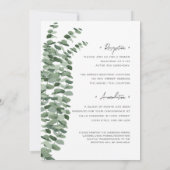 Invitation Eucalyptus aquarelle Détails de mariage élégant (Dos)