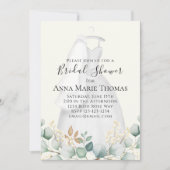 Invitation Eucalyptus aquarelle Élégante robe nuptiale floral (Devant)