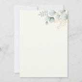 Invitation Eucalyptus aquarelle Élégante robe nuptiale floral (Dos)