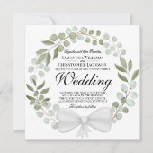 Invitation Eucalyptus aquarelle et Mariage de couronne de feu (Devant)