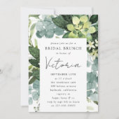 Invitation Eucalyptus Aquarelle Fête des mariées chic (Devant)