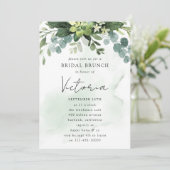 Invitation Eucalyptus Aquarelle Fête des mariées chic (Debout devant)