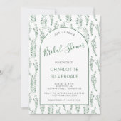 Invitation Eucalyptus Aquarelle Fête des mariées élégante (Devant)