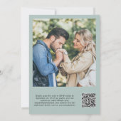 Invitation Eucalyptus Aquarelle Photo QR Code Mariage (Dos)