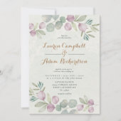 Invitation Eucalyptus Aquarelle Sage Green Mariage Invitatiat (Devant)