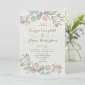 Invitation Eucalyptus Aquarelle Sage Green Mariage Invitatiat (Debout devant)