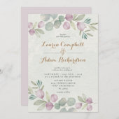 Invitation Eucalyptus Aquarelle Sage Green Mariage Invitatiat (Devant / Derrière)