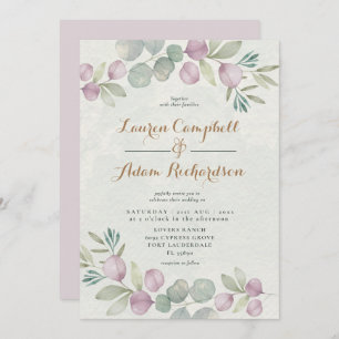 Invitation Eucalyptus Aquarelle Sage Green Mariage Invitatiat