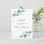 Invitation Eucalyptus Aquarelle Verdure Matron d'honneur (Debout devant)