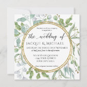 Invitation Eucalyptus Aquarelle Vert Blanc Vert Vert Mariage (Devant)