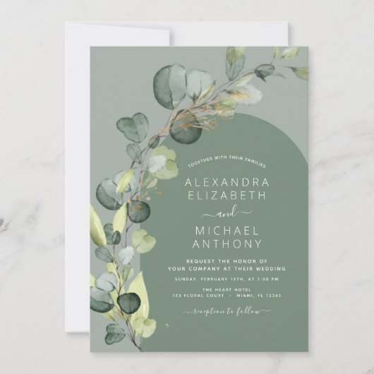Invitation Eucalyptus Arch Mariage (Devant)