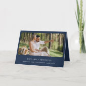 Invitation Eucalyptus Arch Photo Navy Blue QR Code Wedding (Devant)