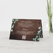 Invitation Eucalyptus Arche Photo Bois Rustique Code QR Maria (Dos)