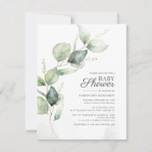 Invitation Eucalyptus Baby shower botanique de verdure (Devant)