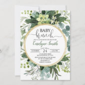 Invitation Eucalyptus Baby shower de Brunch neutre pour le ge (Devant)