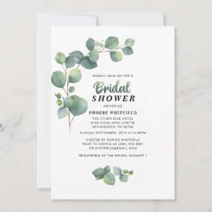 Invitation Eucalyptus Baby Shower de Fiançailles Succulente