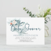 Invitation Eucalyptus | Baby shower de verdure aquarelle (Debout devant)