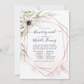 Invitation Eucalyptus Baby shower géométrique par courrier (Devant)