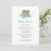 Invitation Eucalyptus Baby shower succulent par courrier (Debout devant)
