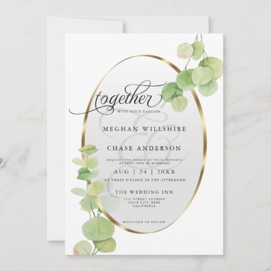 Invitation Eucalyptus BarefootBride™ Springtime moderne (Devant)