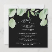 Invitation Eucalyptus Black Bridal Shower (Devant)