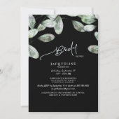 Invitation Eucalyptus Black Bride douche (Devant)