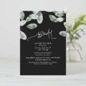Invitation Eucalyptus Black Bride douche (Debout devant)