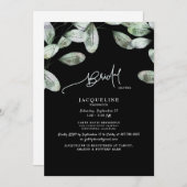 Invitation Eucalyptus Black Bride douche (Devant / Derrière)