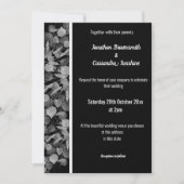 INVITATION EUCALYPTUS BLANC ARGENT NOIR TRIM BLANC (Devant)