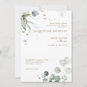 Invitation Eucalyptus blanc Élégance mariée parents Mariage (Devant)
