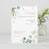 Invitation Eucalyptus blanc Élégance mariée parents Mariage (Debout devant)