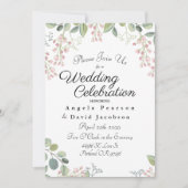 Invitation Eucalyptus bleu et vert olive (Devant)