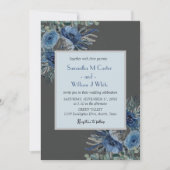 Invitation Eucalyptus bleu rustique (Devant)