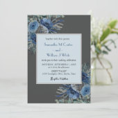 Invitation Eucalyptus bleu rustique (Debout devant)