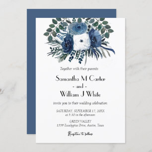 Invitation Eucalyptus bleu rustique