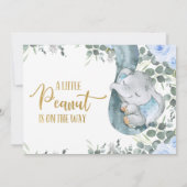 Invitation Eucalyptus Blue Floral Petit Baby shower d'arachid (Dos)