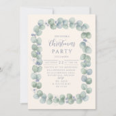 Invitation Eucalyptus Blue Winter Christmas (Devant)