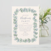 Invitation Eucalyptus Blue Winter Christmas (Debout devant)