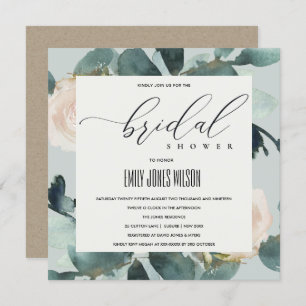 INVITATION EUCALYPTUS BLUSH ROSE GRAS FÊTE DES MARIÉES KRAFT