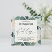 INVITATION EUCALYPTUS BLUSH ROSE GRAS KRAFT FOLIAGE MARIAGE (Debout devant)