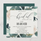 INVITATION EUCALYPTUS BLUSH ROSE SOFT KRAFT FÊTE DES MARIÉES (Devant / Derrière)