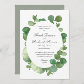 Invitation Eucalyptus Boho Mariage floral (Devant / Derrière)