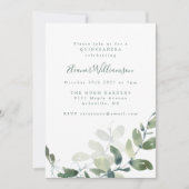 Invitation Eucalyptus Boho QUINCEAÑERA botanique moderne (Devant)